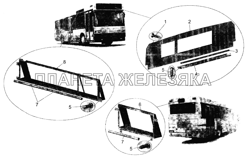 Установка осветителей маршрутных указателей МАЗ-103 (2005)